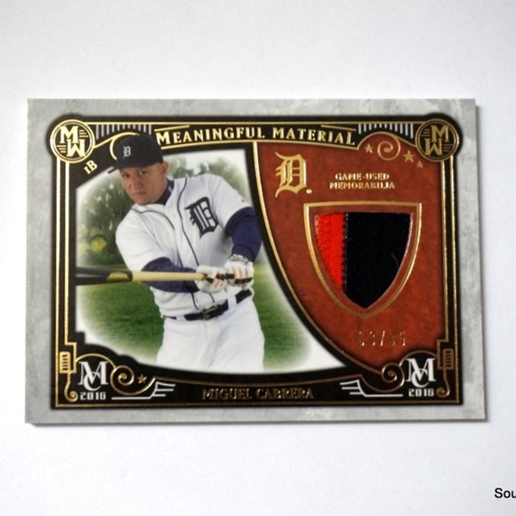 Miguel Cabrera 2016 Topps Meaningful Materials # MMPR-MCB  SSP D #'d /35 Tigers - Picture 1 of 3